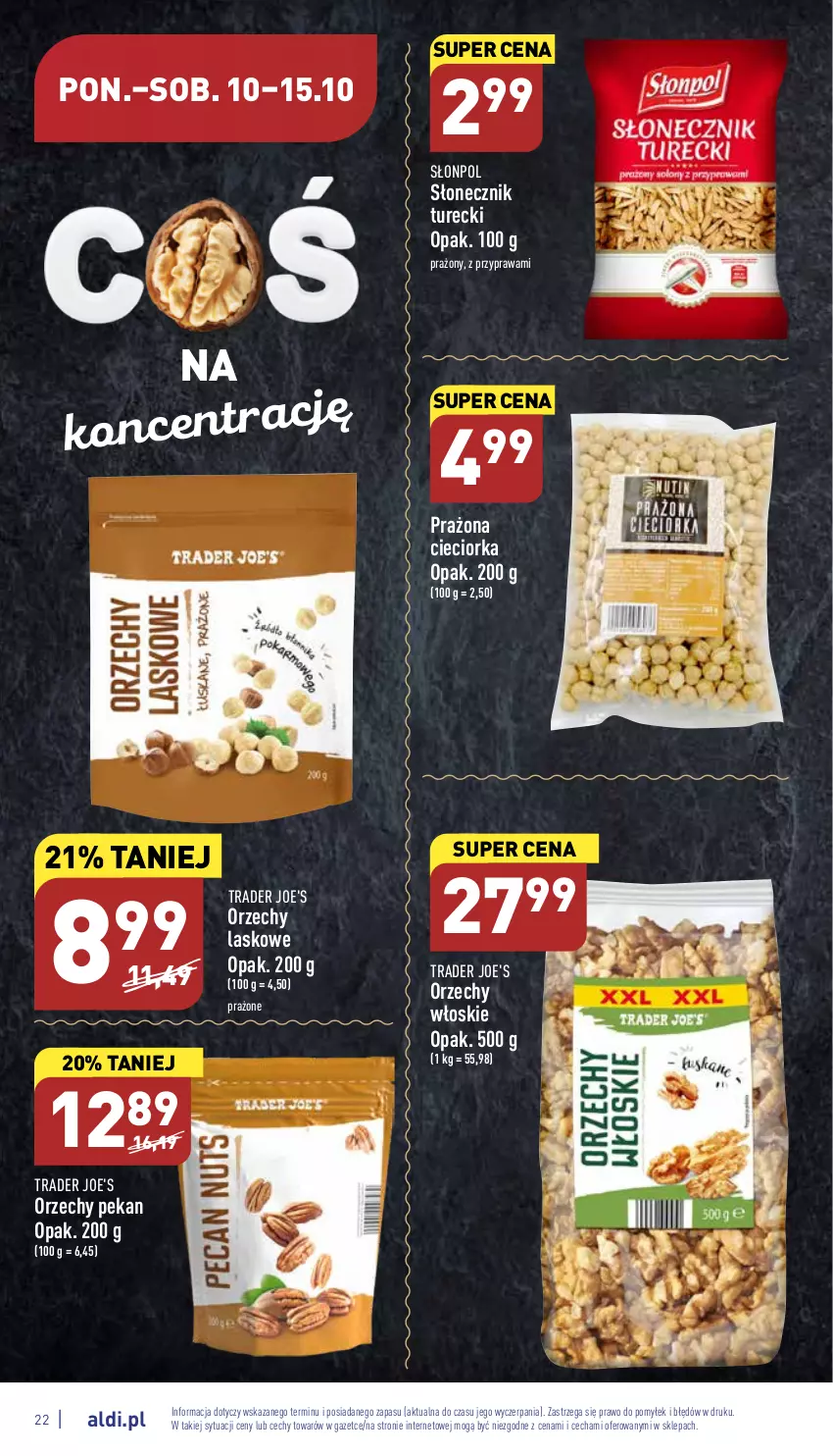 Gazetka promocyjna Aldi - Pełny katalog - ważna 10.10 do 15.10.2022 - strona 22 - produkty: Cieciorka, Orka, Orzechy włoskie, Słonecznik turecki, Słonpol