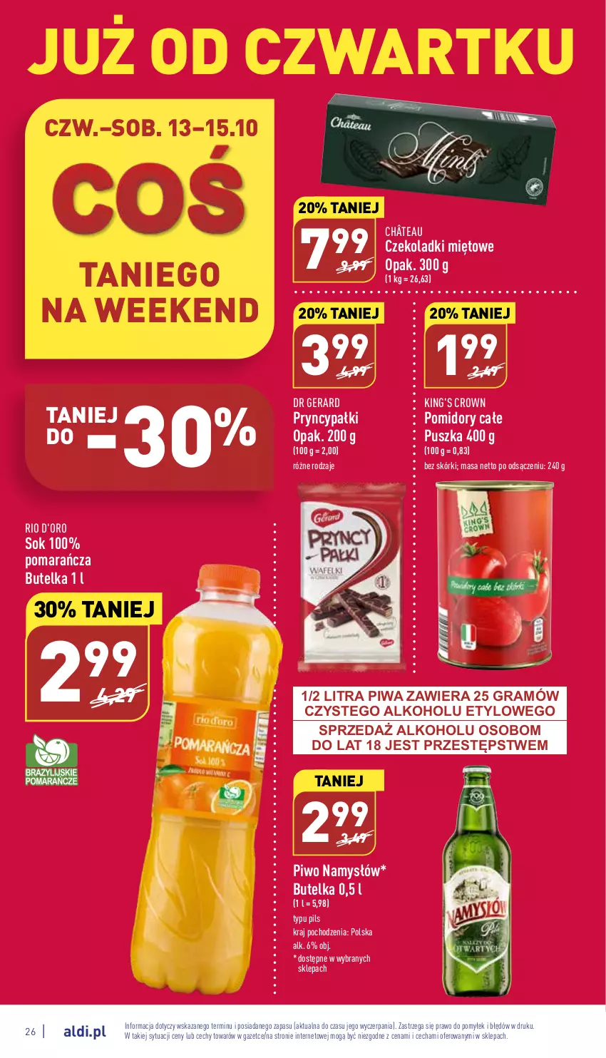 Gazetka promocyjna Aldi - Pełny katalog - ważna 10.10 do 15.10.2022 - strona 26 - produkty: Dr Gerard, Gra, Namysłów, Piwa, Piwo, Pomidory, Sok