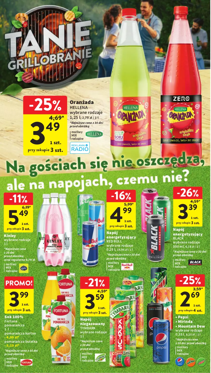 Gazetka promocyjna Intermarche - Gazetka Intermarche - ważna 10.08 do 16.08.2023 - strona 10 - produkty: Fortuna, Hellena, Lack, Mirinda, Napój, Napój niegazowany, Oranżada, Pepsi, Red Bull, Sok, Tymbark