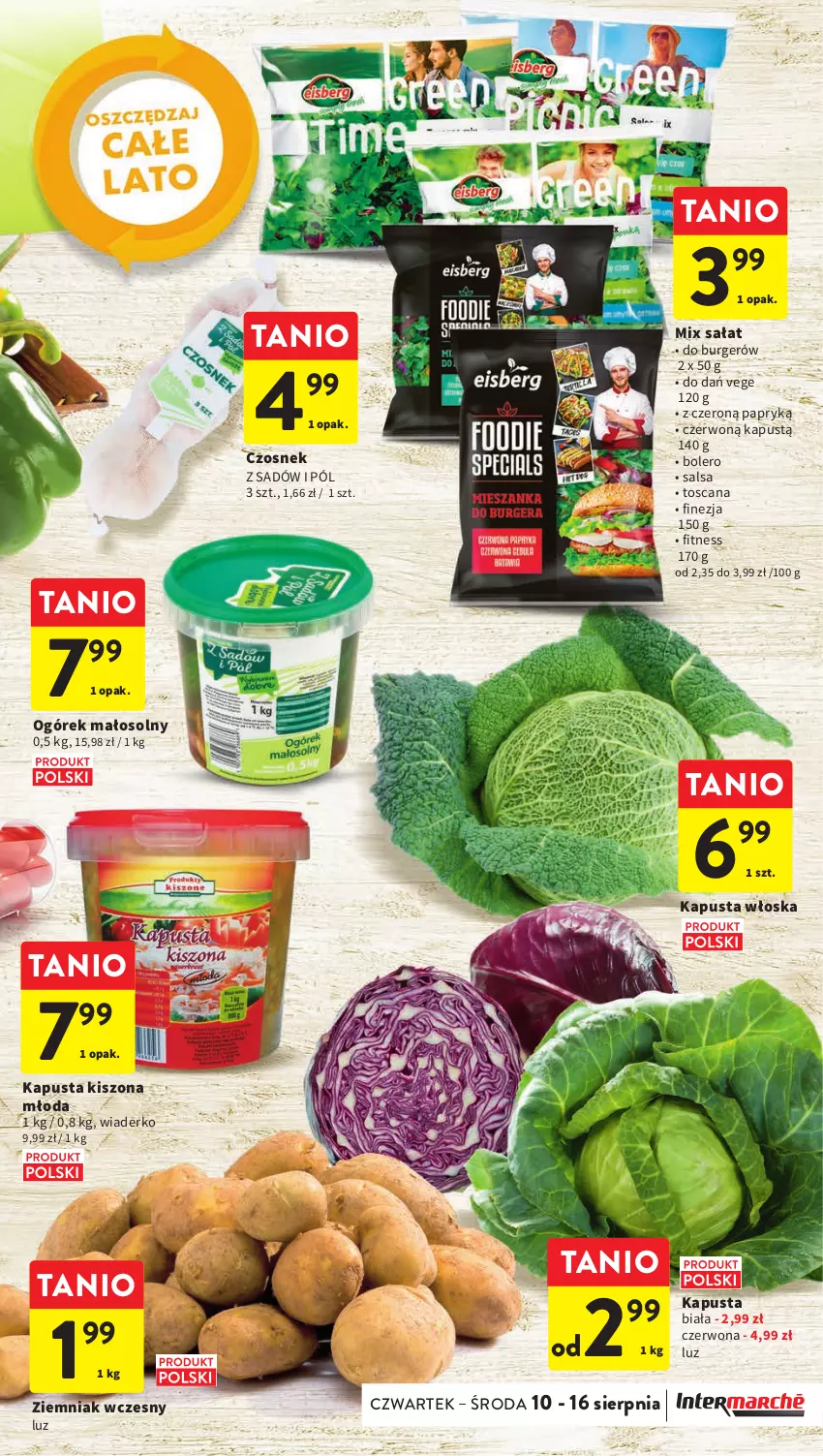 Gazetka promocyjna Intermarche - Gazetka Intermarche - ważna 10.08 do 16.08.2023 - strona 13 - produkty: Burger, Czosnek, Kapustą, Ogórek, Sałat, Salsa