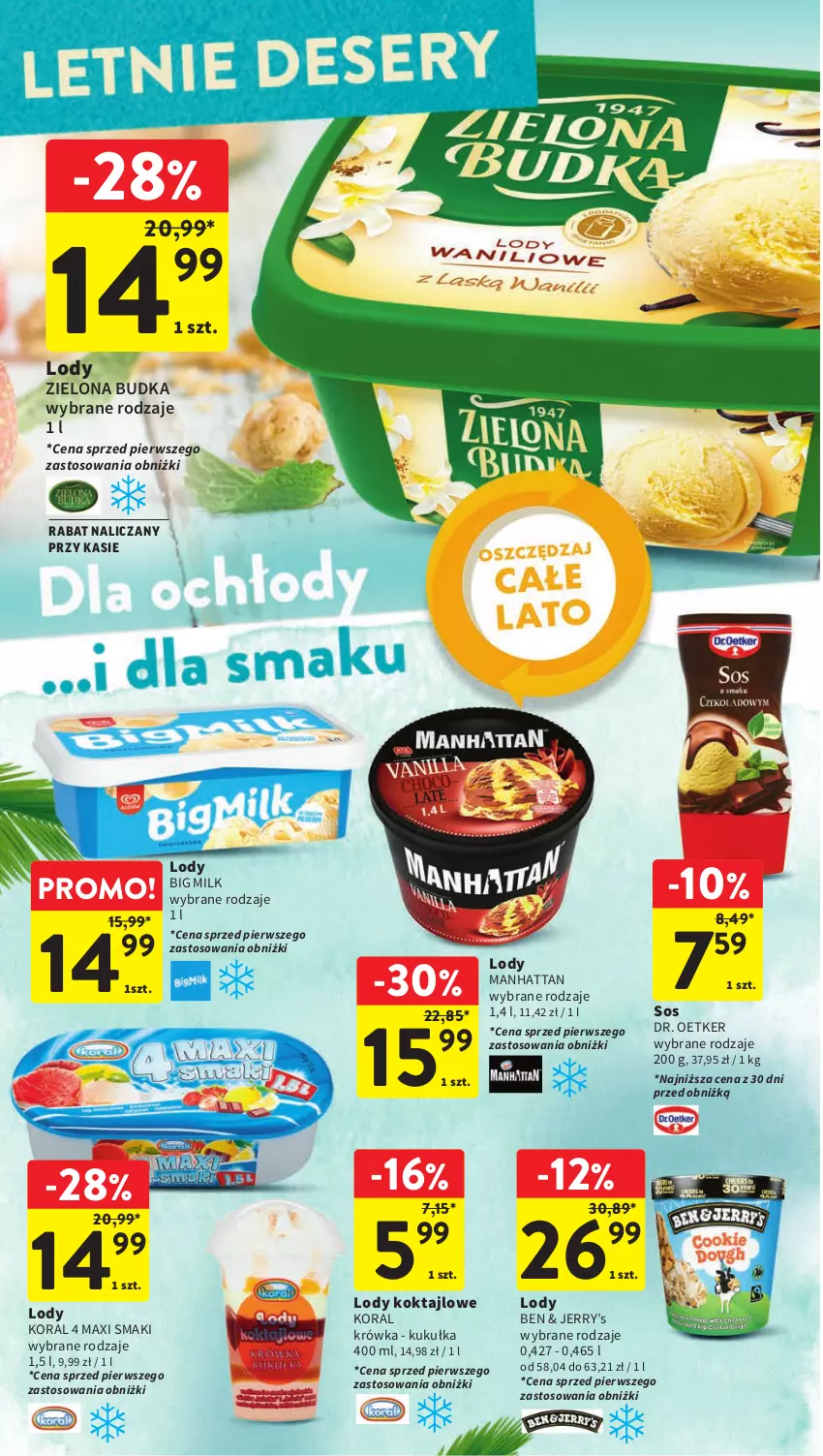 Gazetka promocyjna Intermarche - Gazetka Intermarche - ważna 10.08 do 16.08.2023 - strona 26 - produkty: Big Milk, Dr. Oetker, Lody, Sos, Zielona Budka