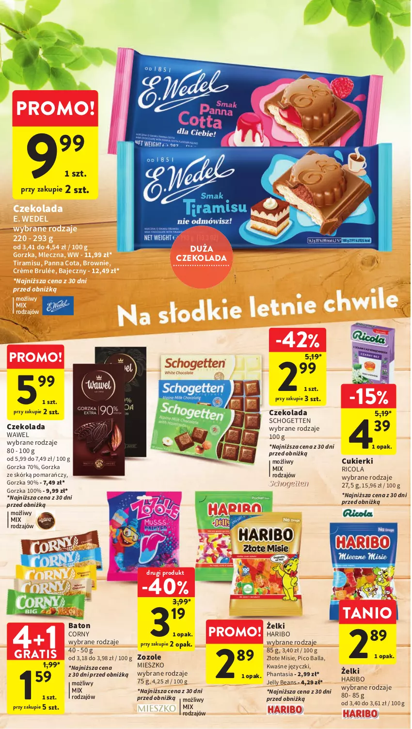 Gazetka promocyjna Intermarche - Gazetka Intermarche - ważna 10.08 do 16.08.2023 - strona 30 - produkty: Baton, Brownie, Cukier, Cukierki, Czekolada, E. Wedel, Gra, Haribo, Jelly beans, Schogetten, Wawel