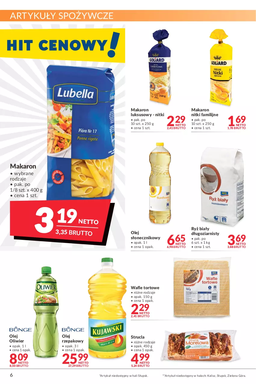 Gazetka promocyjna Makro - [Oferta promocyjna] Artykuły spożywcze i przemysłowe - ważna 24.01 do 07.02.2022 - strona 6 - produkty: Artykuły spożywcze, Fa, Makaron, Olej, Olej rzepakowy, Olej słonecznikowy, Ryż, Ryż biały, Strucla, Wafle, Wafle tortowe