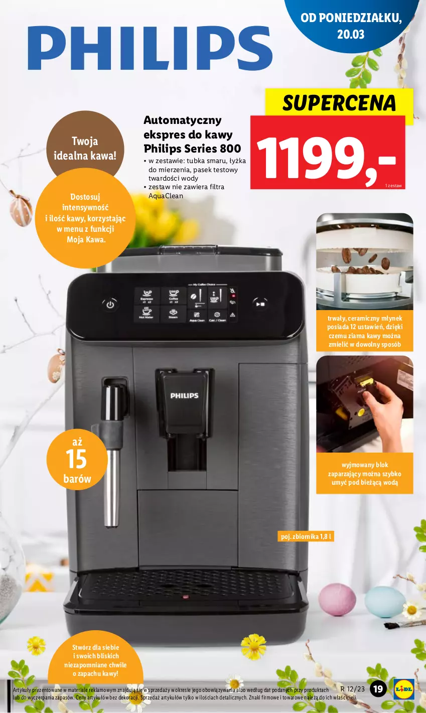 Gazetka promocyjna Lidl - GAZETKA - ważna 20.03 do 25.03.2023 - strona 19 - produkty: Kawa, Młynek, Pasek, Philips, Ser