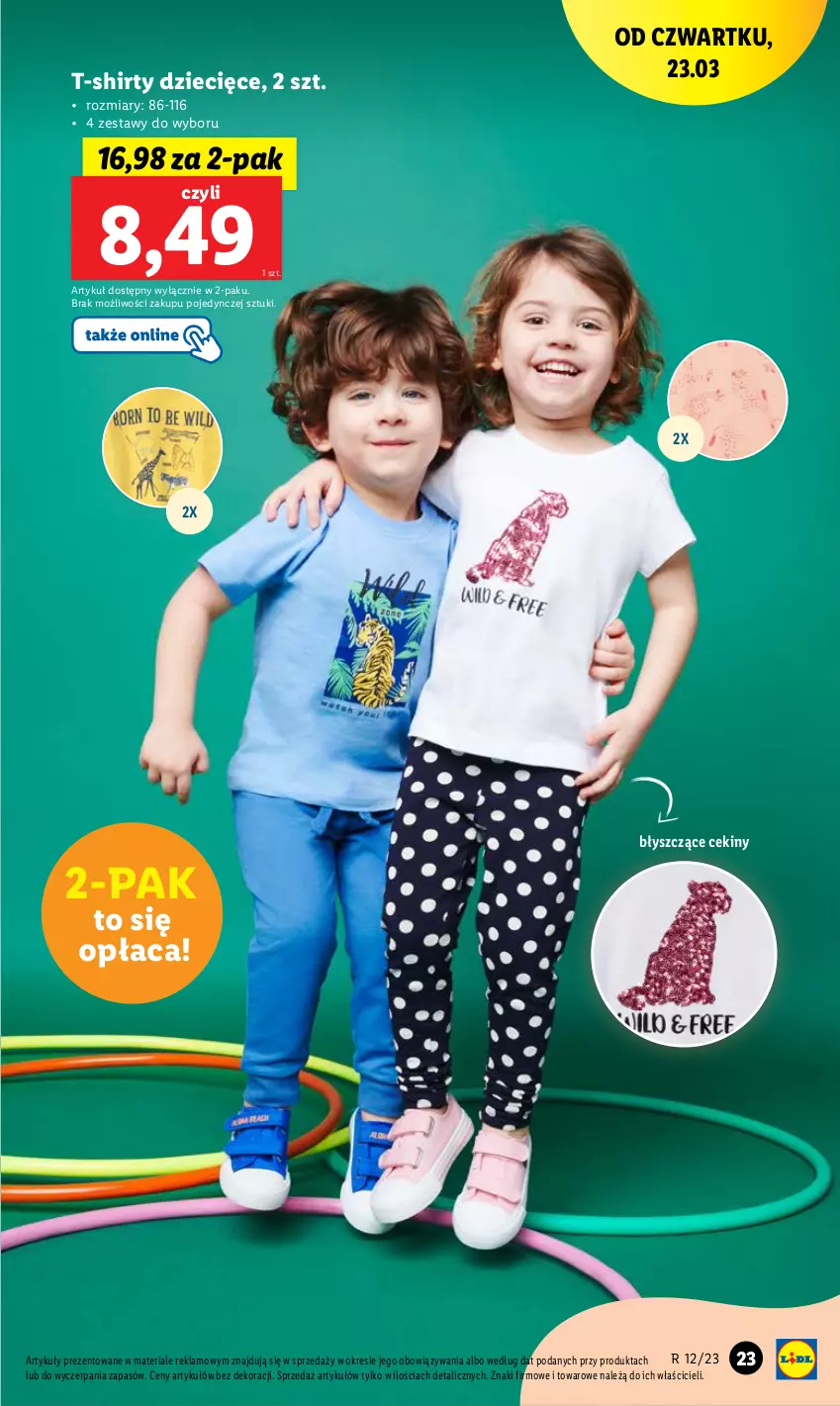 Gazetka promocyjna Lidl - GAZETKA - ważna 20.03 do 25.03.2023 - strona 23 - produkty: Dzieci, T-shirt