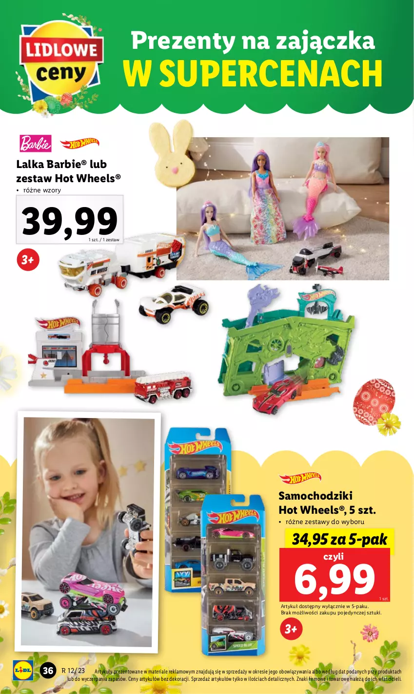 Gazetka promocyjna Lidl - GAZETKA - ważna 20.03 do 25.03.2023 - strona 38 - produkty: Barbie, Chodzik, Hot Wheels, Lalka, Samochodziki