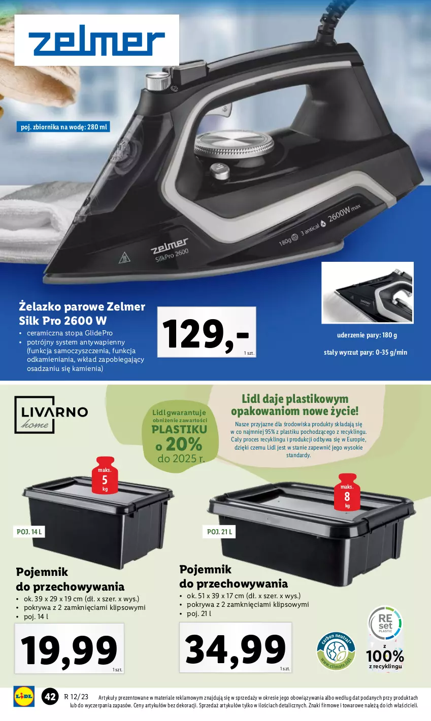 Gazetka promocyjna Lidl - GAZETKA - ważna 20.03 do 25.03.2023 - strona 44 - produkty: Pojemnik, Pojemnik do przechowywania, Pokrywa, Sok, Top, Zelmer