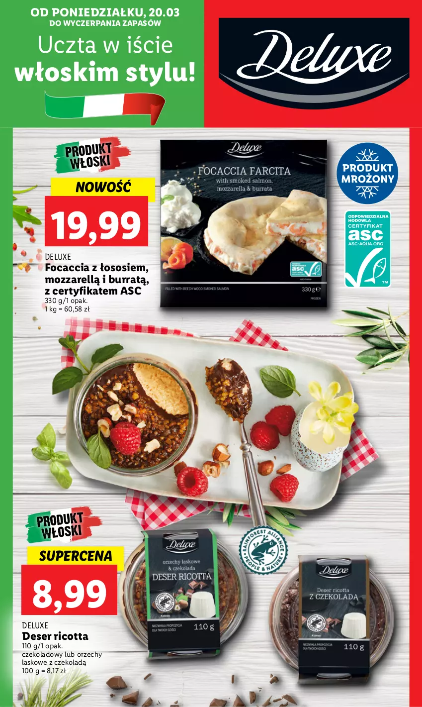 Gazetka promocyjna Lidl - GAZETKA - ważna 20.03 do 25.03.2023 - strona 54 - produkty: Deser, Focaccia, Ricotta, Ser, Sos