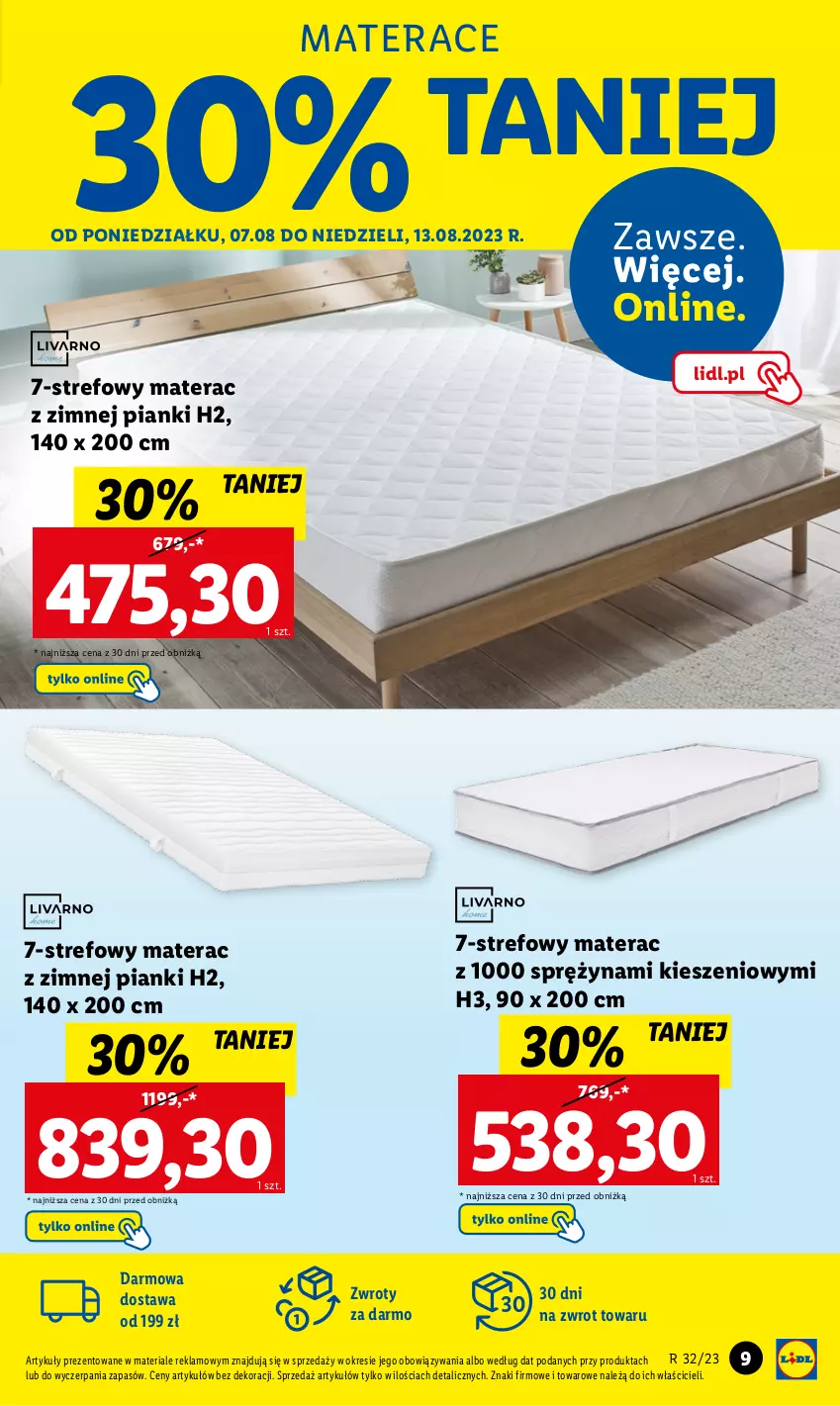 Gazetka promocyjna Lidl - GAZETKA - ważna 07.08 do 12.08.2023 - strona 11 - produkty: Materac, Tera