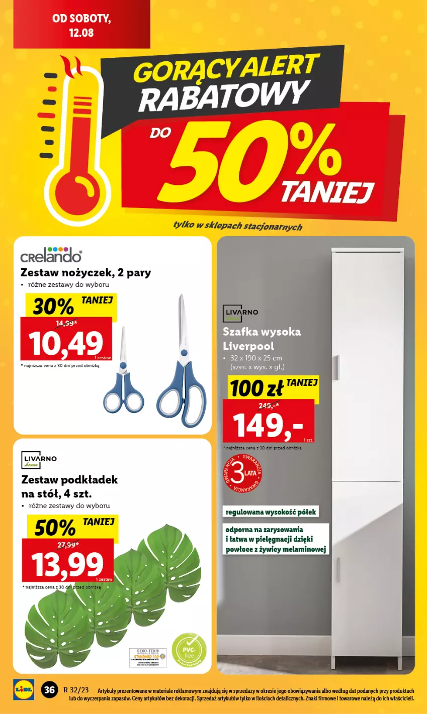 Gazetka promocyjna Lidl - GAZETKA - ważna 07.08 do 12.08.2023 - strona 40 - produkty: Ivar, Noż, Podkład, Por, Sok, Stół, Szafka, Szafka wysoka