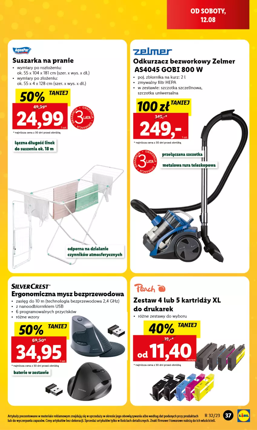 Gazetka promocyjna Lidl - GAZETKA - ważna 07.08 do 12.08.2023 - strona 41 - produkty: Gra, Mysz, Mysz bezprzewodowa, Odkurzacz, Por, Rura, Silvercrest, Suszarka, Suszarka na pranie, Szczotka, Teleskop, Zelmer