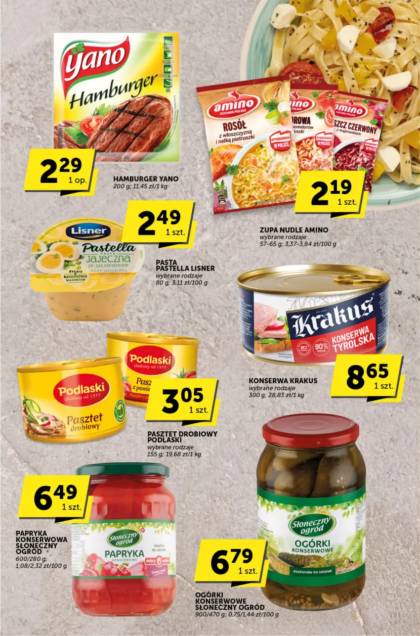 Gazetka promocyjna ABC - ważna 11.01 do 23.01.2024 - strona 6 - produkty: Burger, Hamburger, Krakus, Lisner, Ogród, Papryka, Pastella, Pasztet, Podlaski, Ser, Zupa