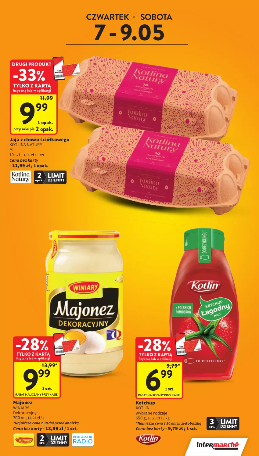 Gazetka promocyjna Intermarche - Gazetka Intermarche - ważna 07.05 do 13.05.2026 - strona 3 - produkty: Jaja, Ketchup, Kotlin, Majonez, Winiary