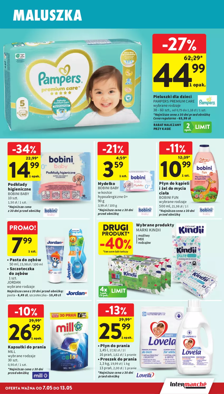 Gazetka promocyjna Intermarche - Gazetka Intermarche - ważna 07.05 do 13.05.2026 - strona 37 - produkty: Dzieci, Kapsułki do prania, Kindii, Pampers, Pasta do zębów, Płyn do kąpieli, Płyn do prania, Podkład, Proszek do prania, Szczoteczka, Szczoteczka do zębów