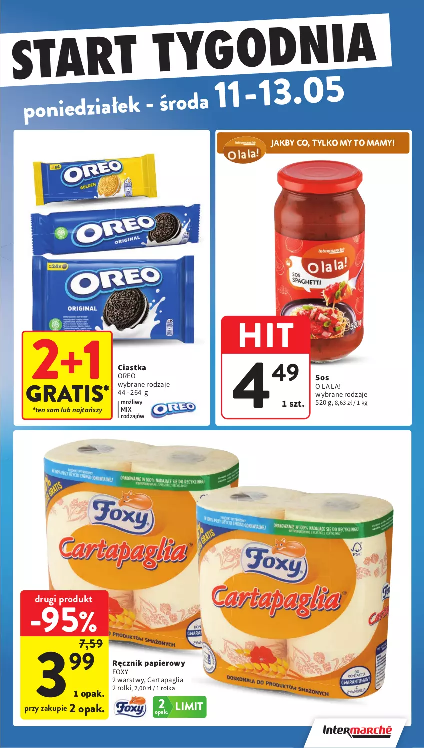 Gazetka promocyjna Intermarche - Gazetka Intermarche - ważna 07.05 do 13.05.2026 - strona 43 - produkty: Ciastka, Foxy, Gra, Oreo, Papier, Ręcznik, Rolki, Sos