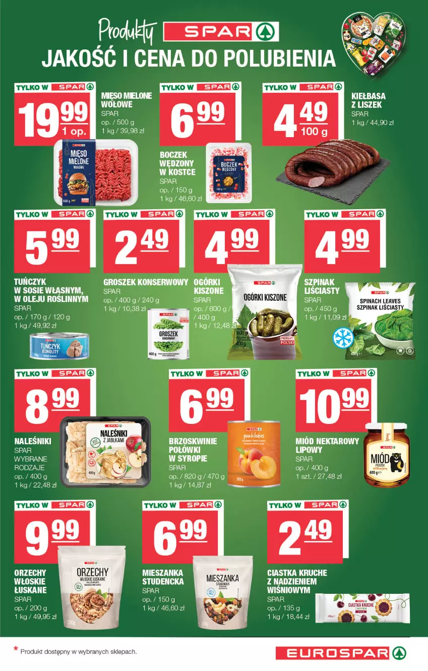 Gazetka promocyjna Spar - EuroSpar - ważna 03.11 do 13.11.2025 - strona 11 - produkty: Brzoskwinie, Ciastka, Groszek, Kiełbasa, Mięso, Mięso mielone, Miód, Naleśniki, Nektar, Olej, Ser, Sos, Syrop, Tuńczyk