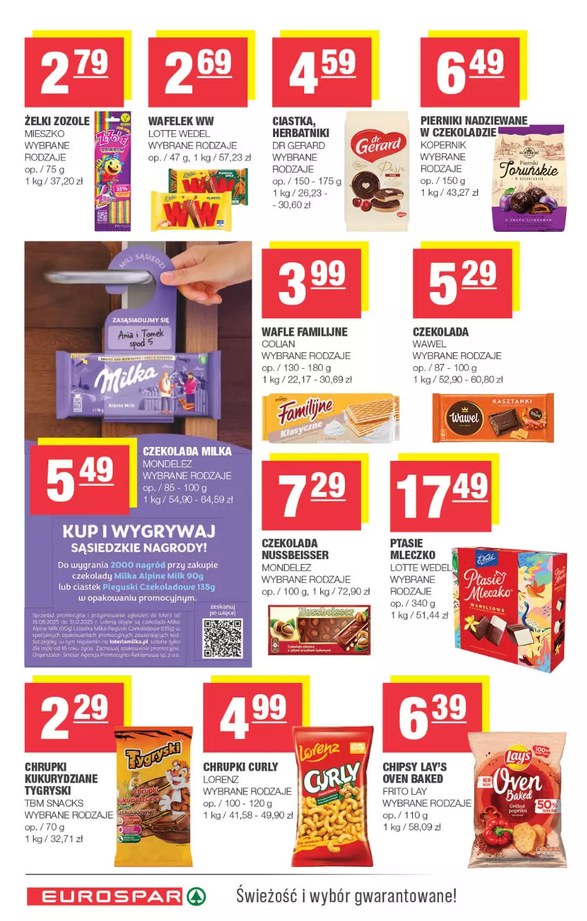 Gazetka promocyjna Spar - EuroSpar - ważna 03.11 do 13.11.2025 - strona 12 - produkty: Chipsy, Chrupki, Ciastka, Czekolada, Dr Gerard, Fa, Gra, Gry, Herbatniki, Lorenz, Milka, Mleczko, Piernik, Ser, Wafelek, Wafle, Wawel