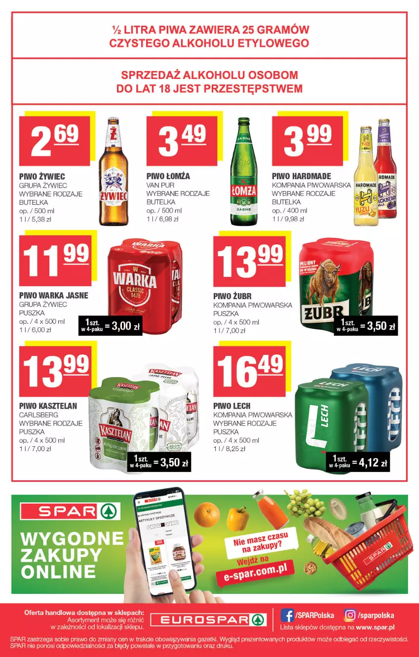 Gazetka promocyjna Spar - EuroSpar - ważna 03.11 do 13.11.2025 - strona 16 - produkty: Carlsberg, Fa, Kasztelan, Piwo, Pur, Warka