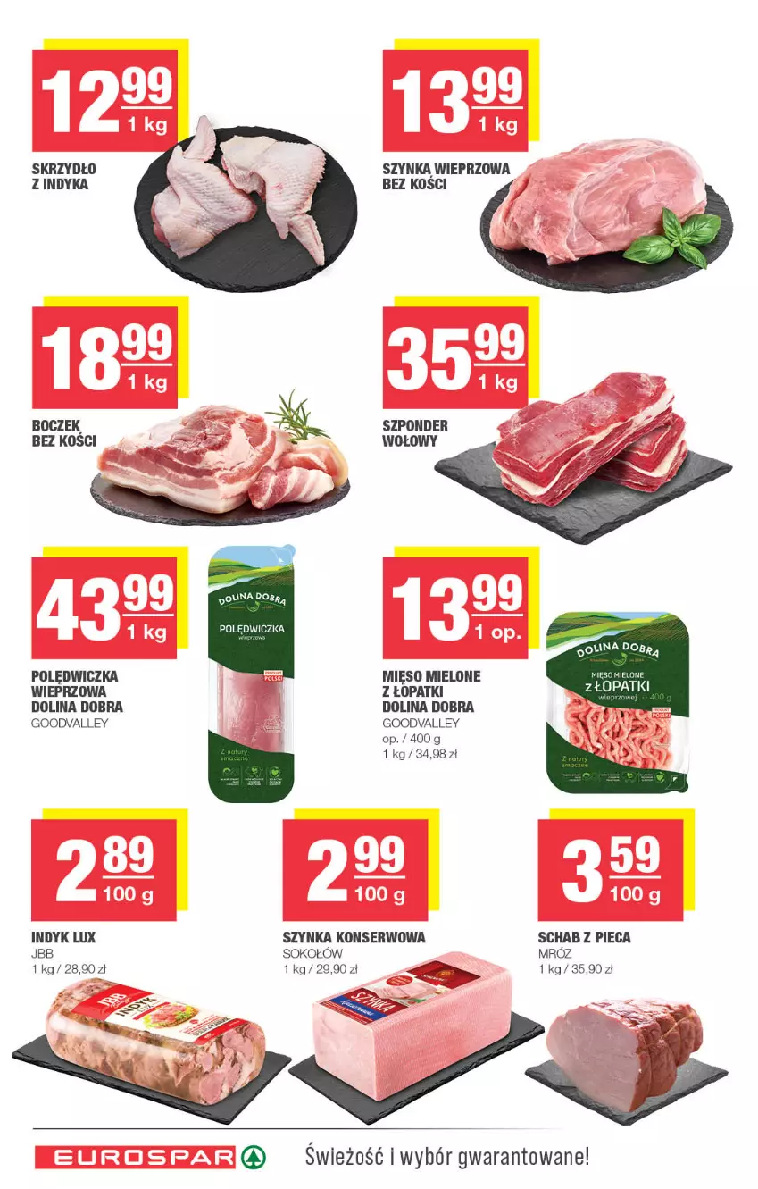 Gazetka promocyjna Spar - EuroSpar - ważna 03.11 do 13.11.2025 - strona 6 - produkty: Boczek, Indyk lux, Mięso, Mięso mielone, Piec, Ser, Sok, Sokołów, Szynka, Szynka konserwowa, Szynka wieprzowa