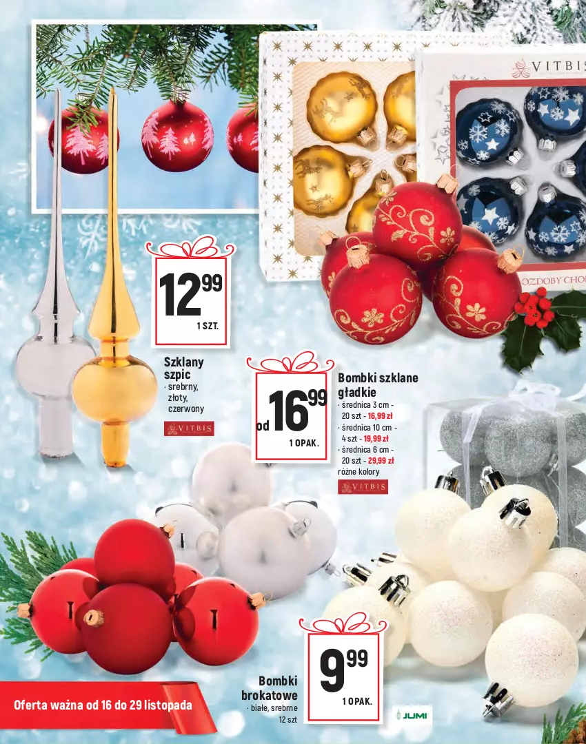 Gazetka promocyjna Intermarche - Dekoracje Świąteczne - ważna 16.11 do 29.11.2021 - strona 2 - produkty: Bombki, Ozdoba, Szpic, Top