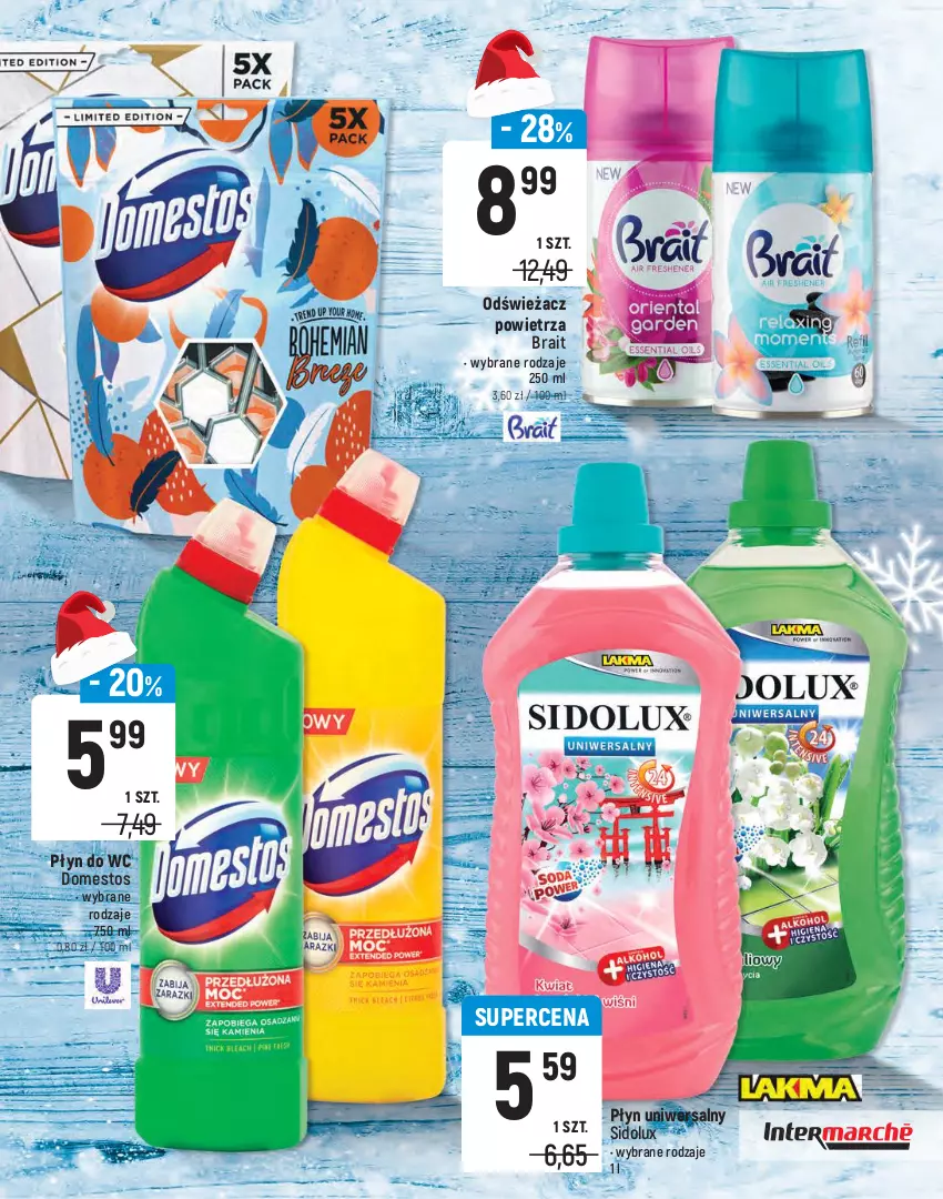 Gazetka promocyjna Intermarche - Dekoracje Świąteczne - ważna 16.11 do 29.11.2021 - strona 25 - produkty: Chusteczki, Cif, Domestos, Foxy, Kostka do wc, Odświeżacz powietrza, Płyn do wc, Presto, Ręcznik, Ręcznik kuchenny, Rolki, Sidolux, Spray do czyszczenia, Top