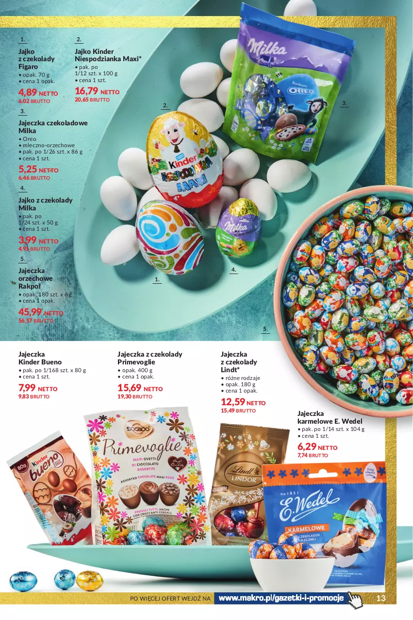 Gazetka promocyjna Makro - Smakuj Święta - ważna 19.03 do 30.03.2024 - strona 13 - produkty: E. Wedel, Kinder, Kinder Bueno, Lindt, Milka, Oreo