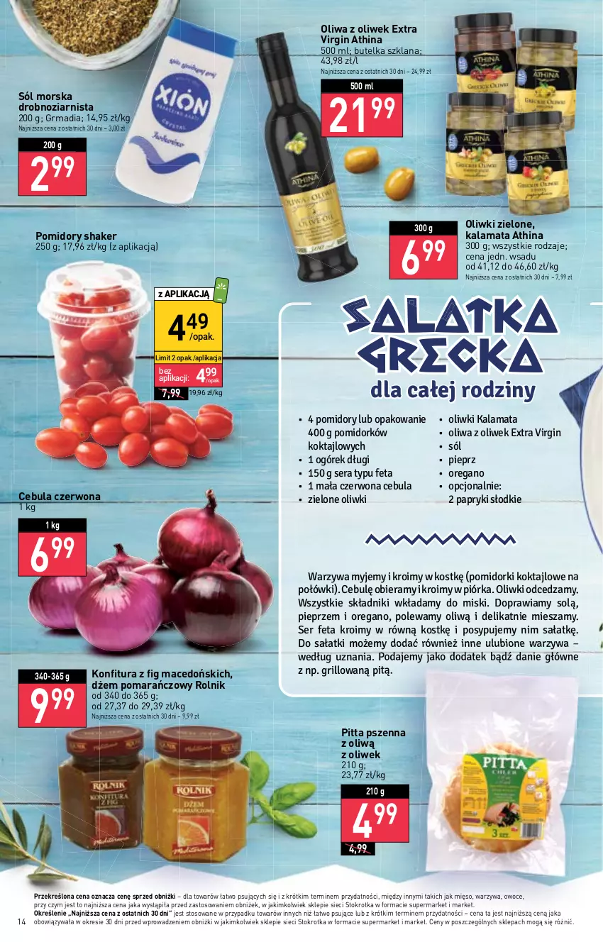 Gazetka promocyjna Stokrotka - Supermarket - ważna 11.05 do 17.05.2023 - strona 14 - produkty: Cebula, Cebula czerwona, Dżem, Feta, Gin, Grill, Konfitura, LANA, Mięso, Ogórek, Oliwa z oliwek, Oliwki, Oliwki zielone, Owoce, Pieprz, Pomidorki, Pomidory, Rolnik, Sałat, Ser, Sól, Warzywa