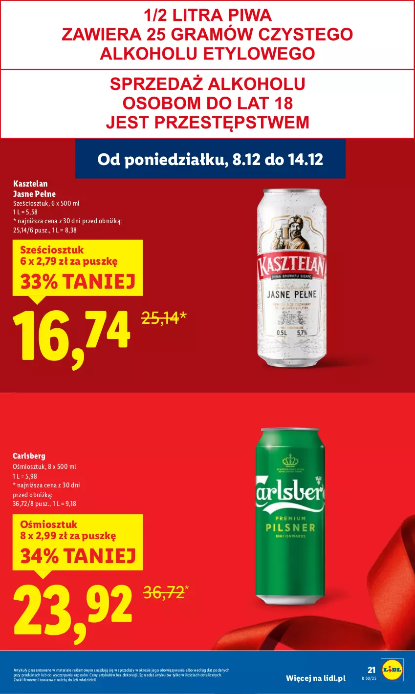 Gazetka promocyjna Lidl - GAZETKA - ważna 08.12 do 10.12.2025 - strona 21 - produkty: Carlsberg, Kasztelan
