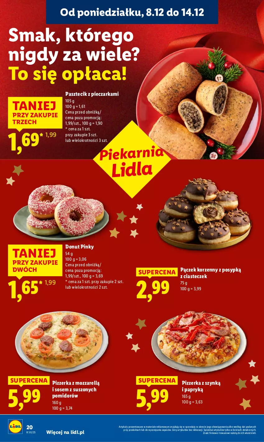 Gazetka promocyjna Lidl - GAZETKA - ważna 08.12 do 10.12.2025 - strona 28 - produkty: Donut, Pączek, Pasztecik z pieczarkami, Piec, Pieczarka, Sos