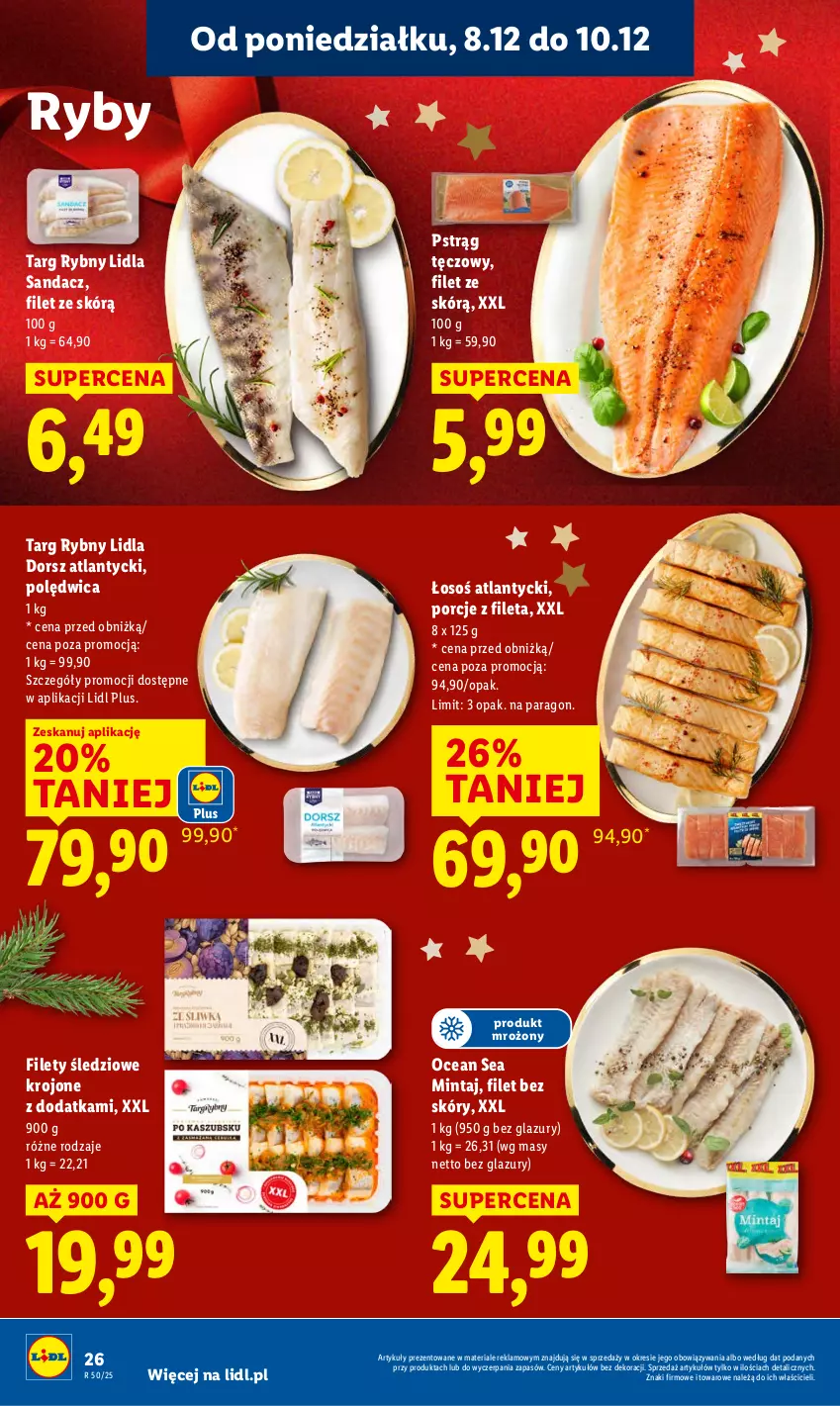 Gazetka promocyjna Lidl - GAZETKA - ważna 08.12 do 10.12.2025 - strona 34 - produkty: Dorsz, Lazur, Mintaj, Polędwica, Por, Pstrąg, Pstrąg tęczowy, Sandacz