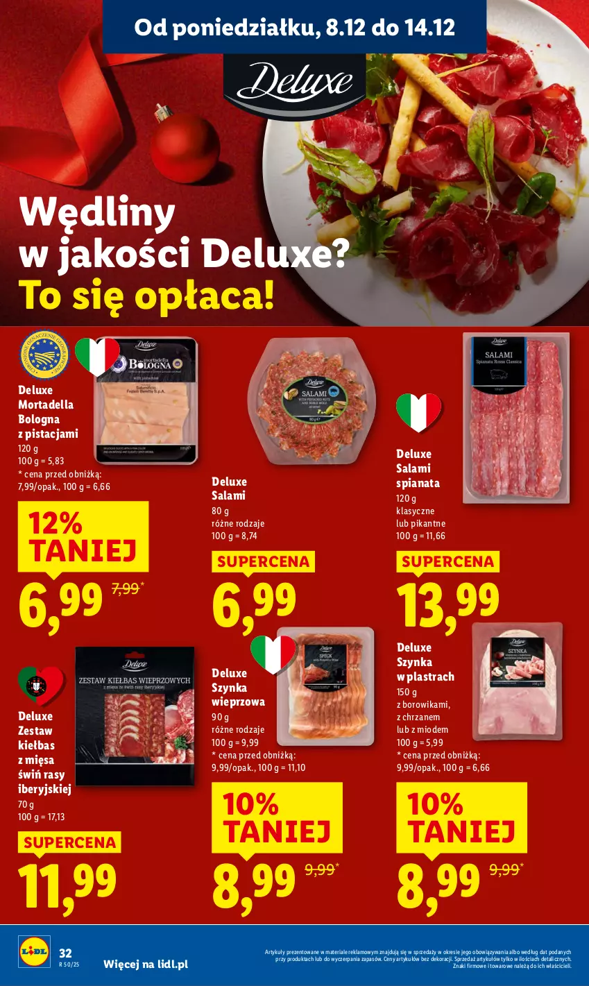 Gazetka promocyjna Lidl - GAZETKA - ważna 08.12 do 10.12.2025 - strona 40 - produkty: Chrzan, Dell, Mortadella, Salami, Szynka, Szynka wieprzowa
