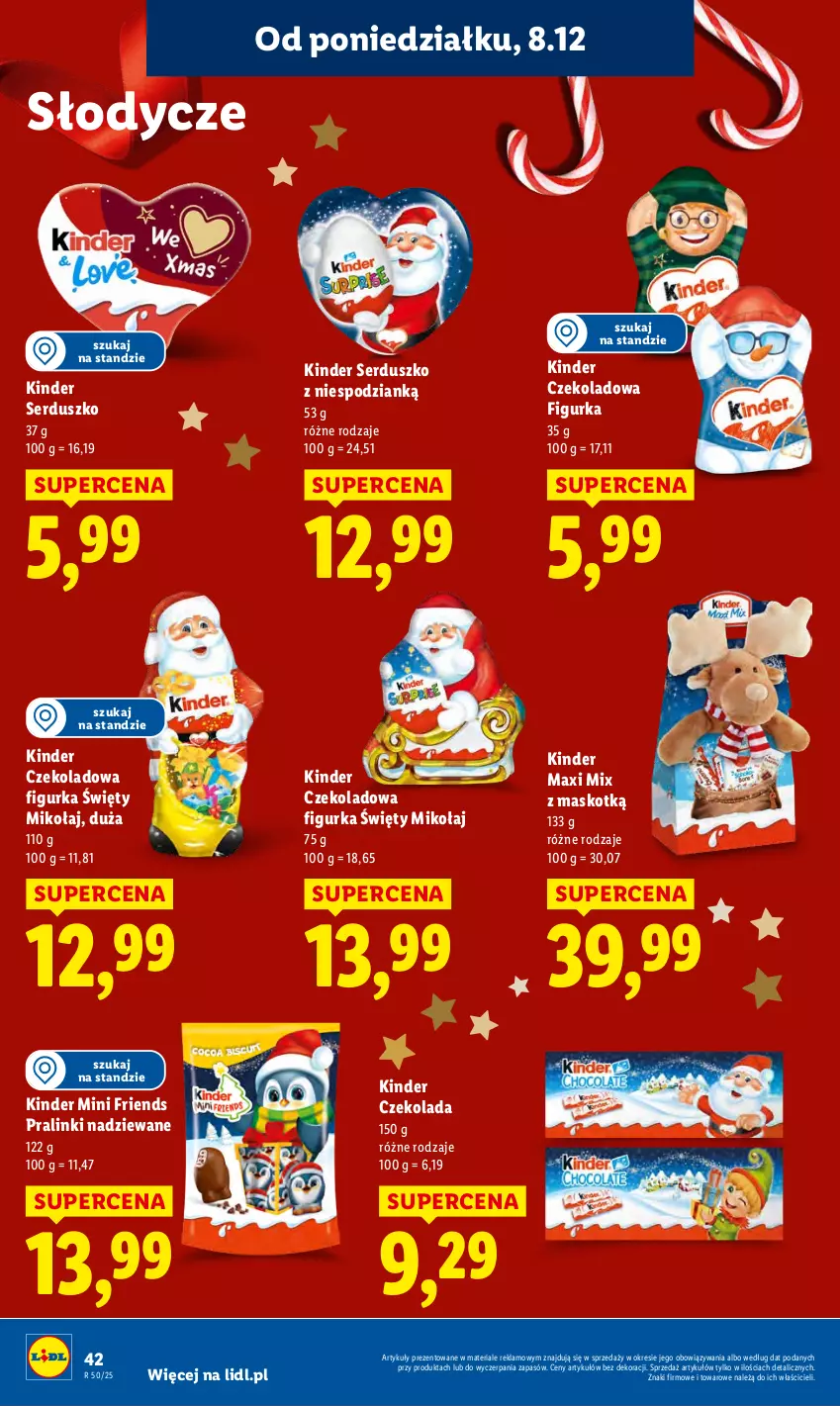 Gazetka promocyjna Lidl - GAZETKA - ważna 08.12 do 10.12.2025 - strona 50 - produkty: Czekolada, Kinder, Ser