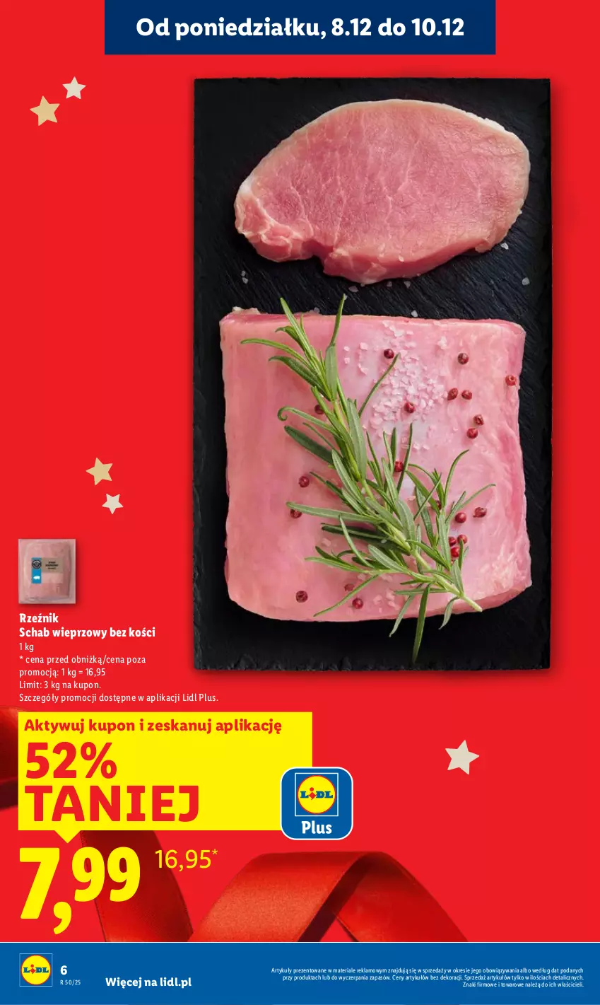 Gazetka promocyjna Lidl - GAZETKA - ważna 08.12 do 10.12.2025 - strona 6 - produkty: Schab wieprzowy
