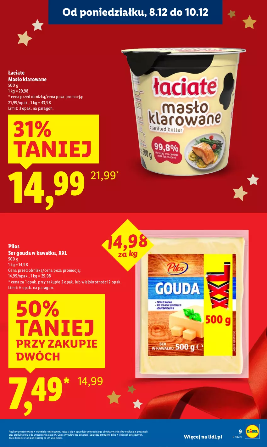 Gazetka promocyjna Lidl - GAZETKA - ważna 08.12 do 10.12.2025 - strona 9 - produkty: Gouda, Kawa, Masło, Masło klarowane, Pilos, Ser