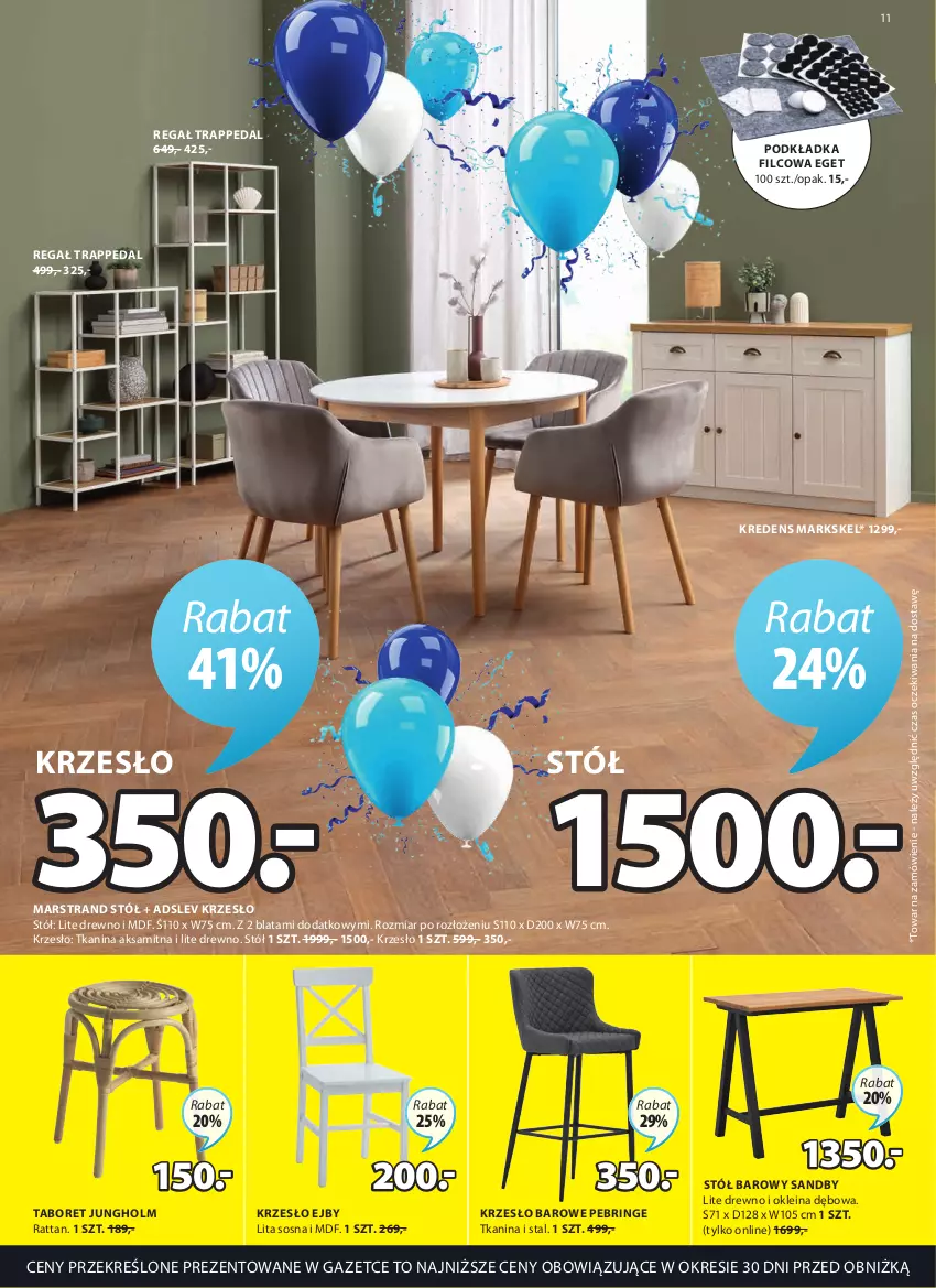 Gazetka promocyjna Jysk - Oferta tygodnia - ważna 08.03 do 16.04.2023 - strona 12 - produkty: Aksam, Kredens, Krzesło, Mars, Podkład, Podkładka, Regał, Sos, Stół, Taboret, Tran