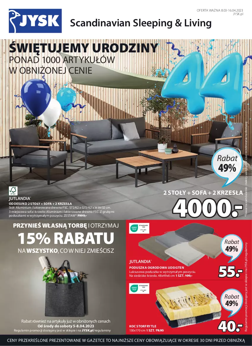 Gazetka promocyjna Jysk - Oferta tygodnia - ważna 08.03 do 16.04.2023 - strona 2 - produkty: Fa, Koc, Krzesło, Lakier, Poduszka, Siedzisko, Sofa, Stół