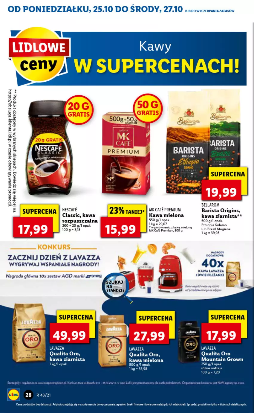 Gazetka promocyjna Lidl - GAZETKA - ważna 25.10 do 27.10.2021 - strona 28 - produkty: Bell, Bella, Fa, Gin, Gry, Kawa, Kawa mielona, Kawa ziarnista, Lavazza, LG