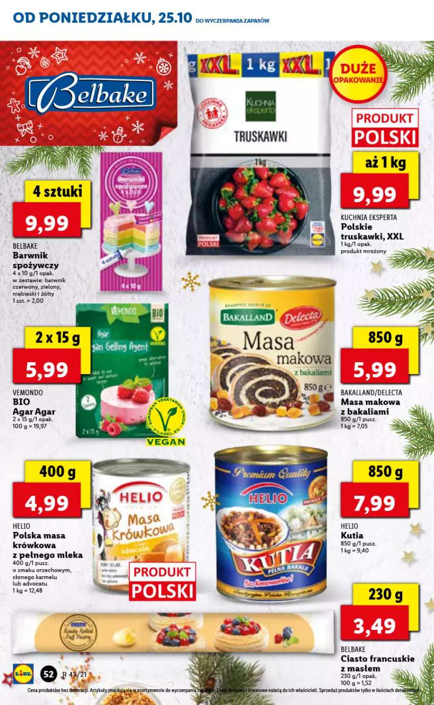 Gazetka promocyjna Lidl - GAZETKA - ważna 25.10 do 27.10.2021 - strona 52 - produkty: Bakalland, Ciasto francuskie, Delecta, Helio, Kuchnia, Truskawki