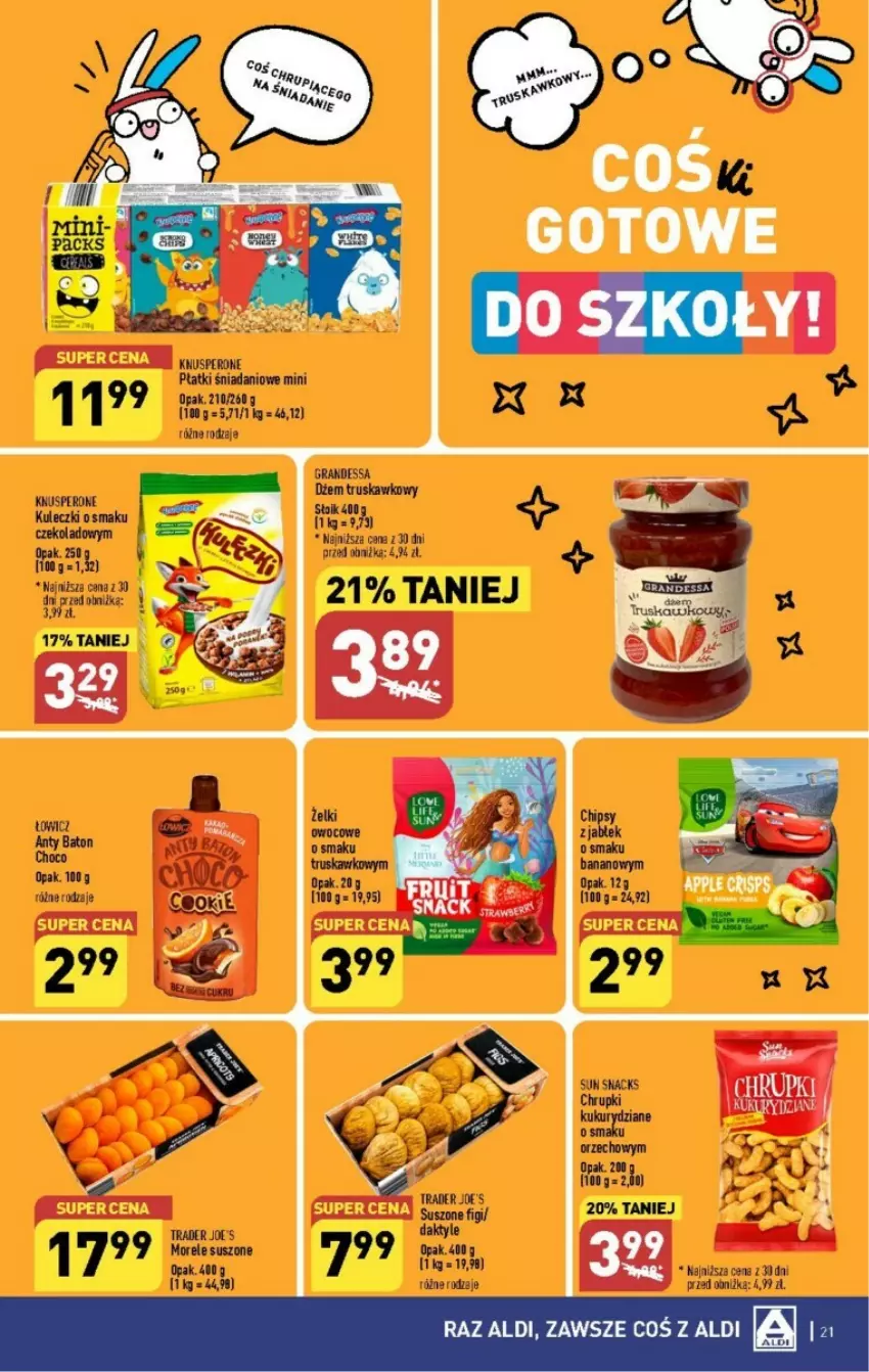 Gazetka promocyjna Aldi - ważna 28.08 do 02.09.2023 - strona 14 - produkty: Chrupki, Daktyle, Danio, Dżem, Gra, LG