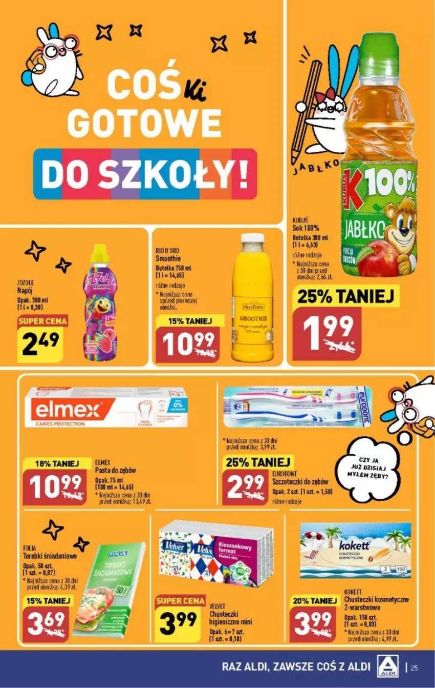 Gazetka promocyjna Aldi - ważna 28.08 do 02.09.2023 - strona 18 - produkty: Chusteczki, Chusteczki kosmetyczne, Pasta do zębów