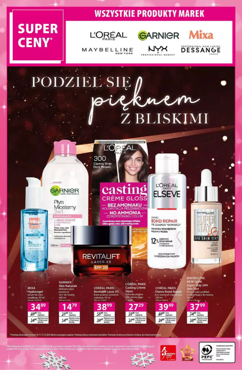 Gazetka promocyjna Hebe - ważna 30.11 do 13.12.2023 - strona 8 - produkty: Bell, Chia, Elseve, Fa, Garnier, Haier, LG, Maybelline, Mixa, Płyn micelarny, Ser