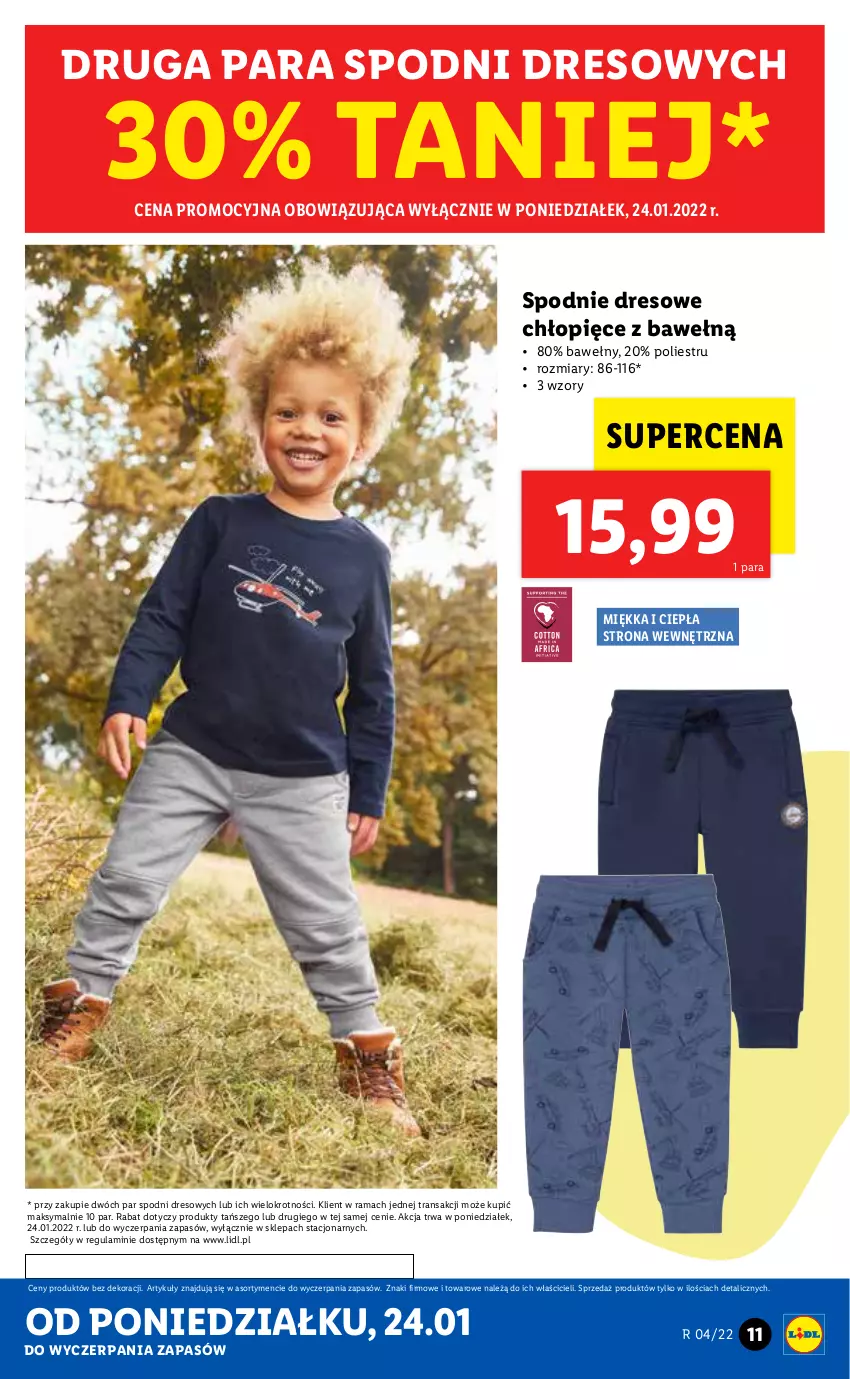 Gazetka promocyjna Lidl - GAZETKA - ważna 24.01 do 30.01.2022 - strona 11 - produkty: Dres, Rama, Spodnie, Spodnie dresowe, Tran