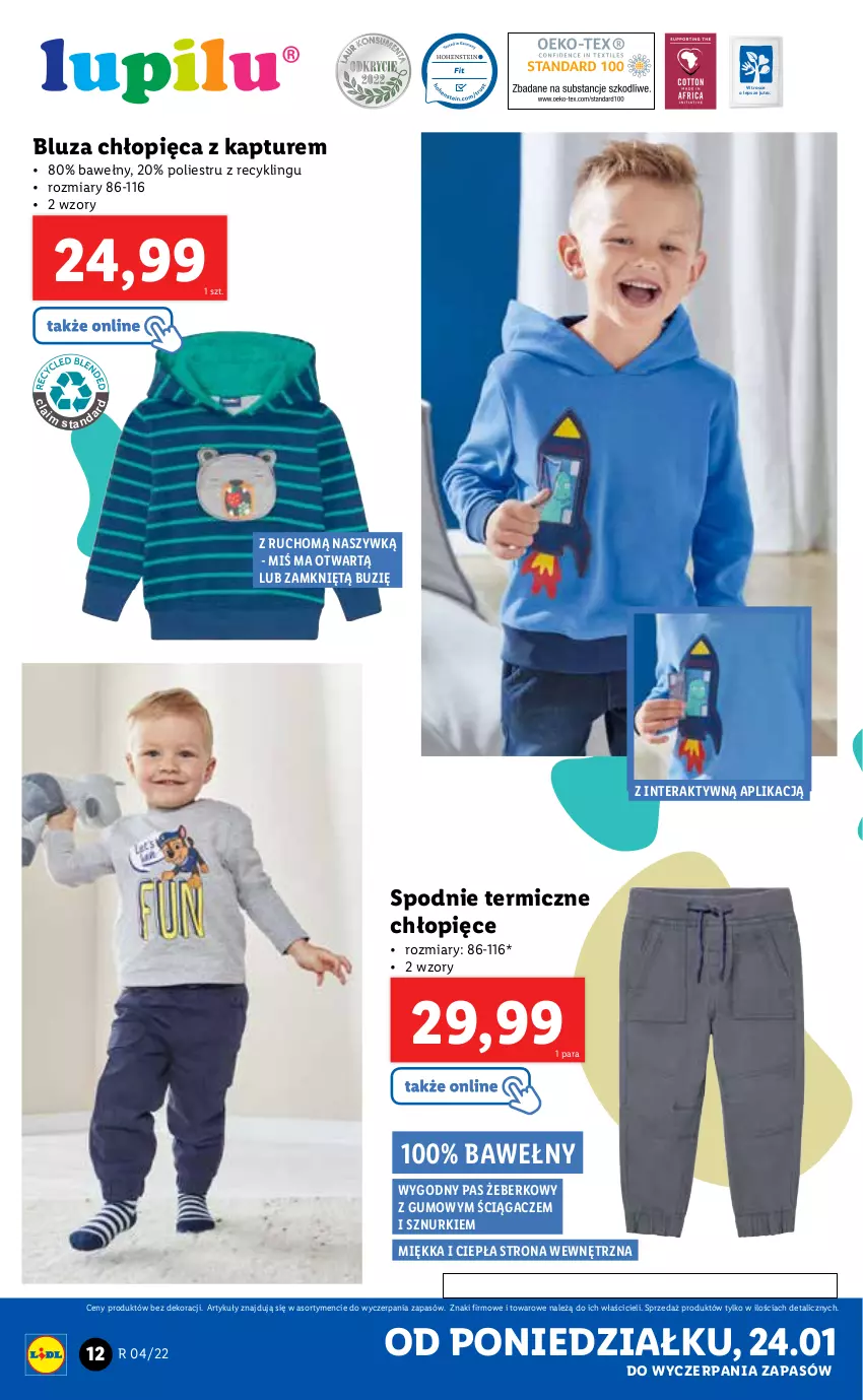 Gazetka promocyjna Lidl - GAZETKA - ważna 24.01 do 30.01.2022 - strona 12 - produkty: Bluza, Spodnie, Tera