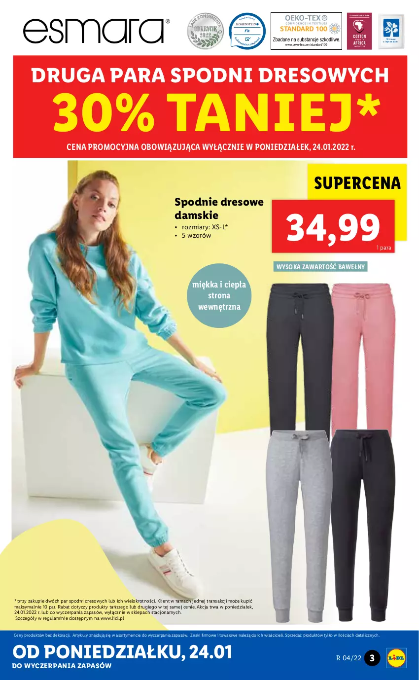 Gazetka promocyjna Lidl - GAZETKA - ważna 24.01 do 30.01.2022 - strona 3 - produkty: Dres, Rama, Sok, Spodnie, Spodnie dresowe, Tran