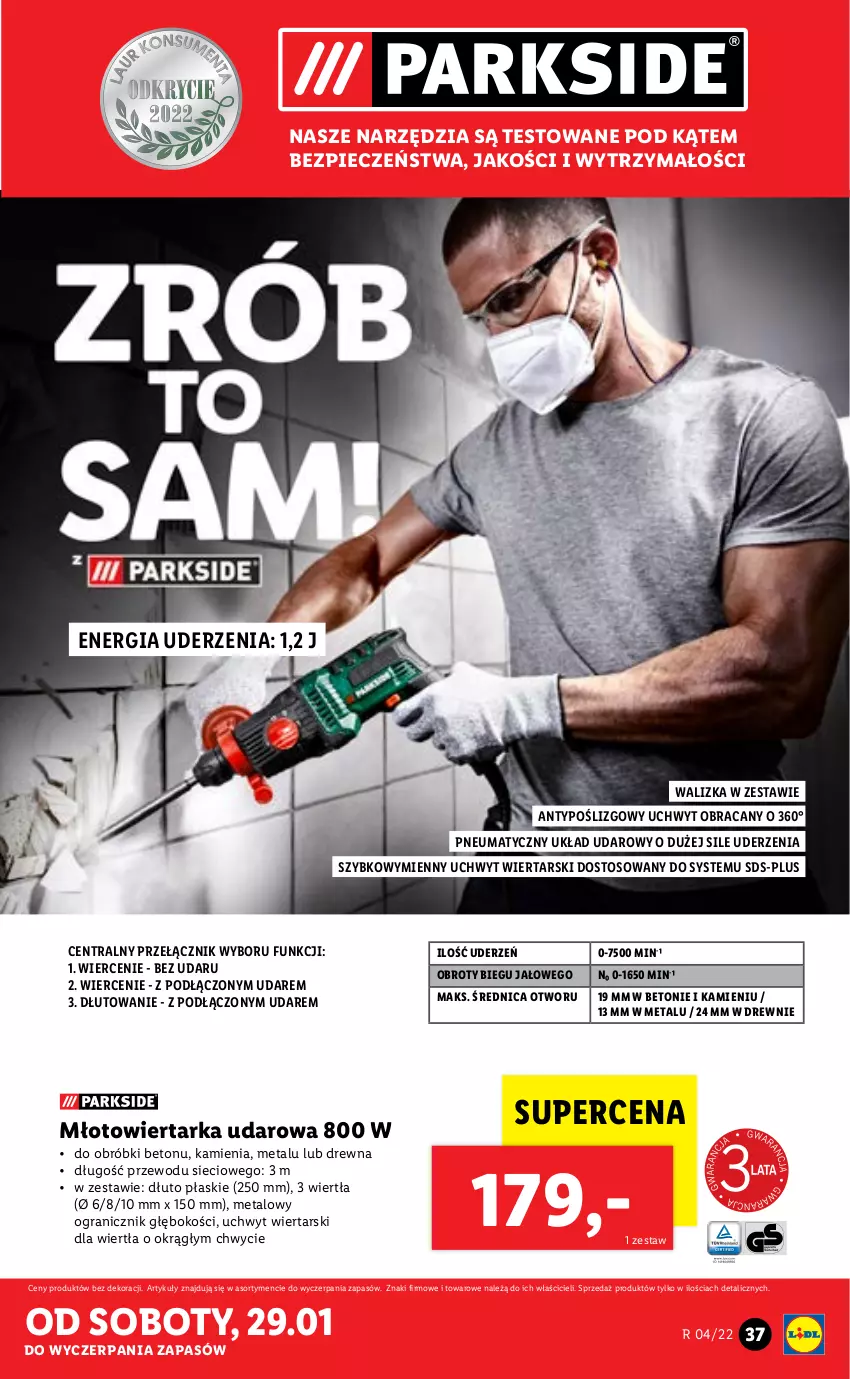 Gazetka promocyjna Lidl - GAZETKA - ważna 24.01 do 30.01.2022 - strona 37 - produkty: Gra, Młot, Młotowiertarka, Piec, Tarka, Walizka, Wiertarka, Wiertarka udarowa