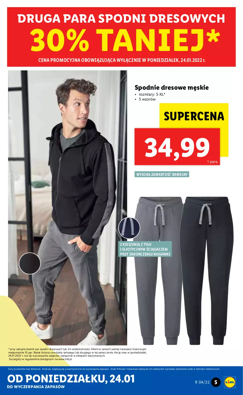 Gazetka promocyjna Lidl - GAZETKA - ważna 24.01 do 30.01.2022 - strona 5 - produkty: Dres, Rama, Sok, Spodnie, Spodnie dresowe, Tran