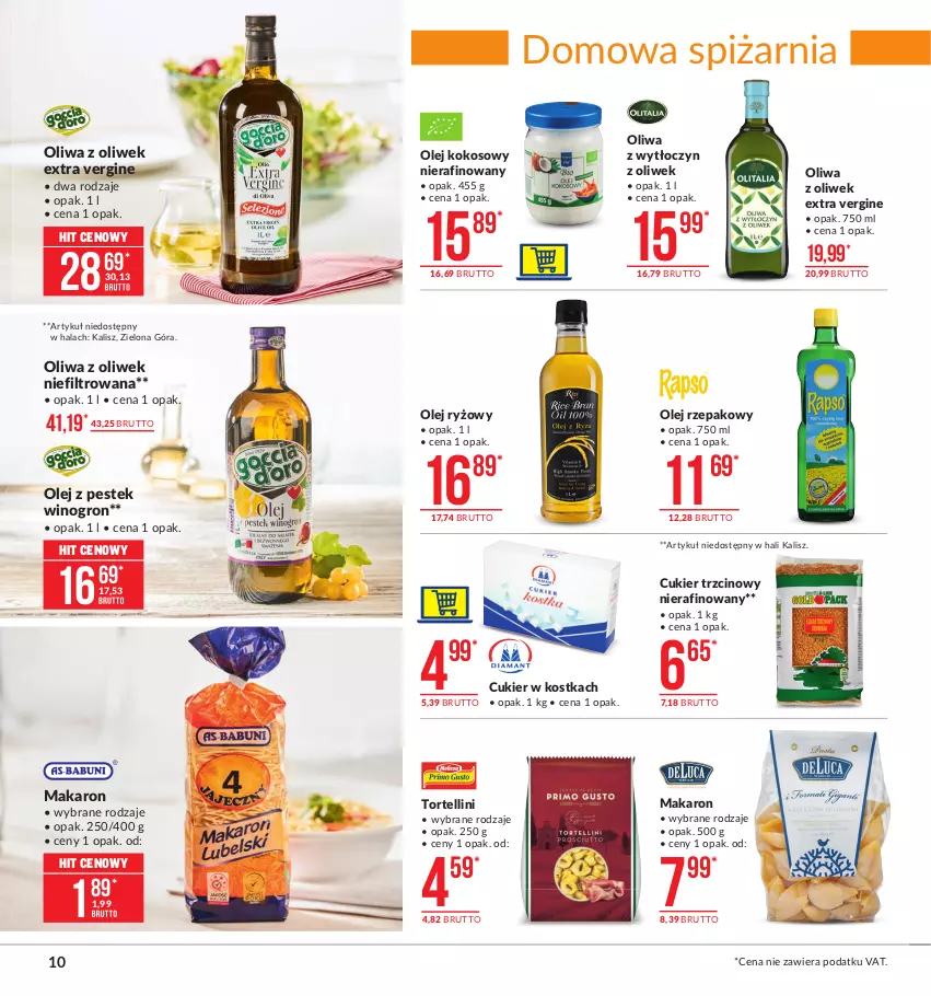 Gazetka promocyjna Makro - [Oferta promocyjna] Artykuły spożywcze - ważna 09.02 do 22.02.2021 - strona 10 - produkty: Cukier, Cukier trzcinowy, Gin, Kokos, Makaron, Olej, Olej kokosowy, Olej ryżowy, Olej rzepakowy, Oliwa z oliwek, Ryż, Stek, Wino