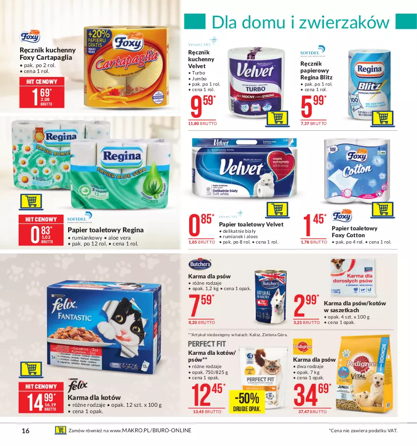 Gazetka promocyjna Makro - [Oferta promocyjna] Artykuły spożywcze - ważna 09.02 do 22.02.2021 - strona 16 - produkty: Aloe vera, Biuro, Foxy, Gin, Papier, Papier toaletowy, Ręcznik, Ręcznik kuchenny, Rum, Velvet