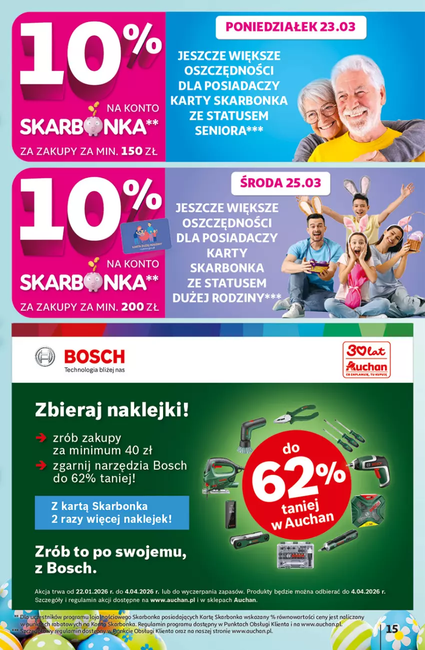 Gazetka promocyjna Auchan - Gazetka 30 Lat Hipermarket Auchan - ważna 19.03 do 25.03.2026 - strona 15 - produkty: Bosch, Gra, Klej