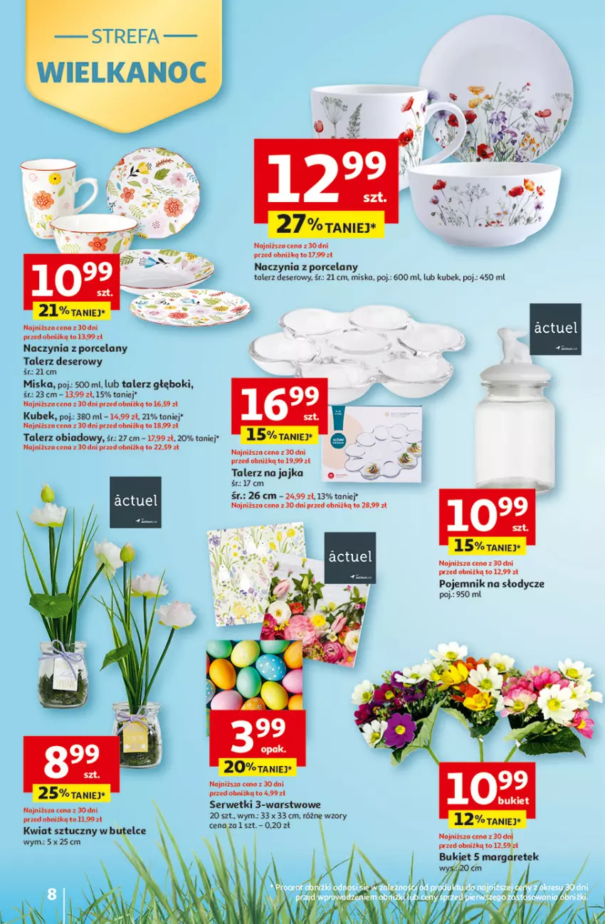 Gazetka promocyjna Auchan - Gazetka 30 Lat Hipermarket Auchan - ważna 19.03 do 25.03.2026 - strona 8 - produkty: Bukiet, Deser, Kubek, Miska, Pojemnik, Por, Ser, Serwetki, Talerz, Talerz deserowy, Talerz głęboki, Talerz obiadowy